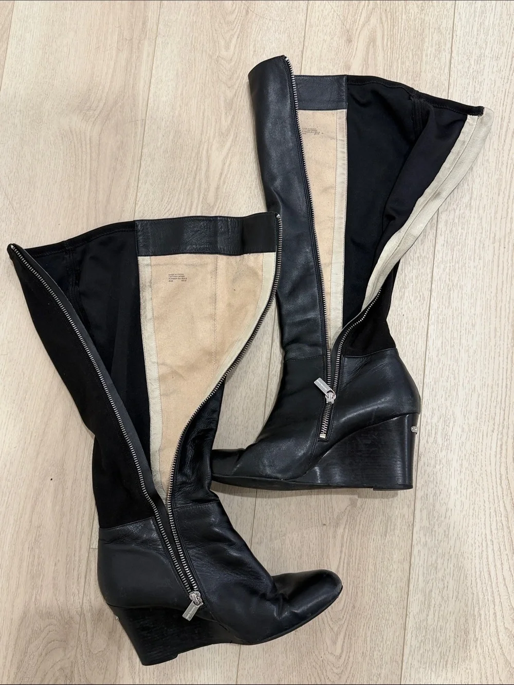 MICHAEL Michael Kors Black Over-the-Knee Wedge Boots